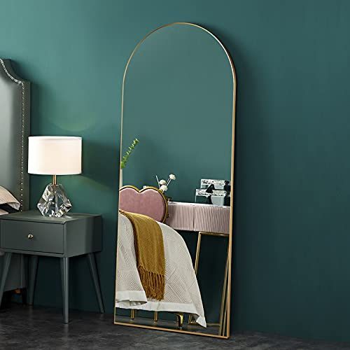 CASSILANDO Full Length Mirror 65"×22" Floor Mirror, Standing Mirror Smooth Arched Top Mirror, La... | Amazon (CA)
