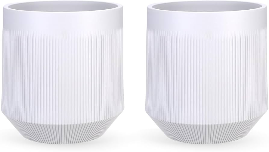 Plant Pots，Set of 2 Plastic Large Pots for Indoor Plants,Flower Pots Outdoor Planters with Drai... | Amazon (US)