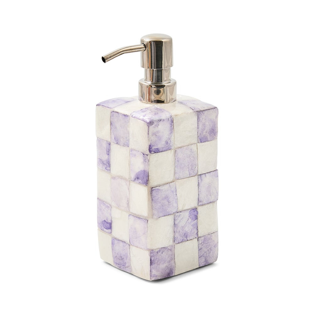 Violet Check Capiz Soap Pump | MacKenzie-Childs