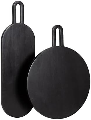 Kate and Laurel Staven Transitional Two-Piece Serving Boards Set, 7 x 22 and 14 x 18, Black, Mode... | Amazon (US)