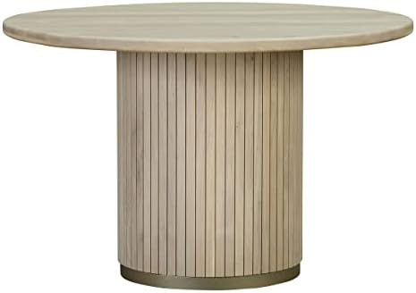 TOV Furniture Chelsea 30" H Round Transitional Ash Wood Dining Table in Natural | Amazon (US)