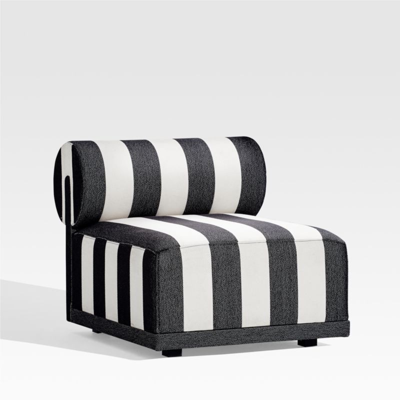 Cerca Striped Armless Outdoor Patio Lounge Chair + Reviews | Crate & Barrel | Crate & Barrel