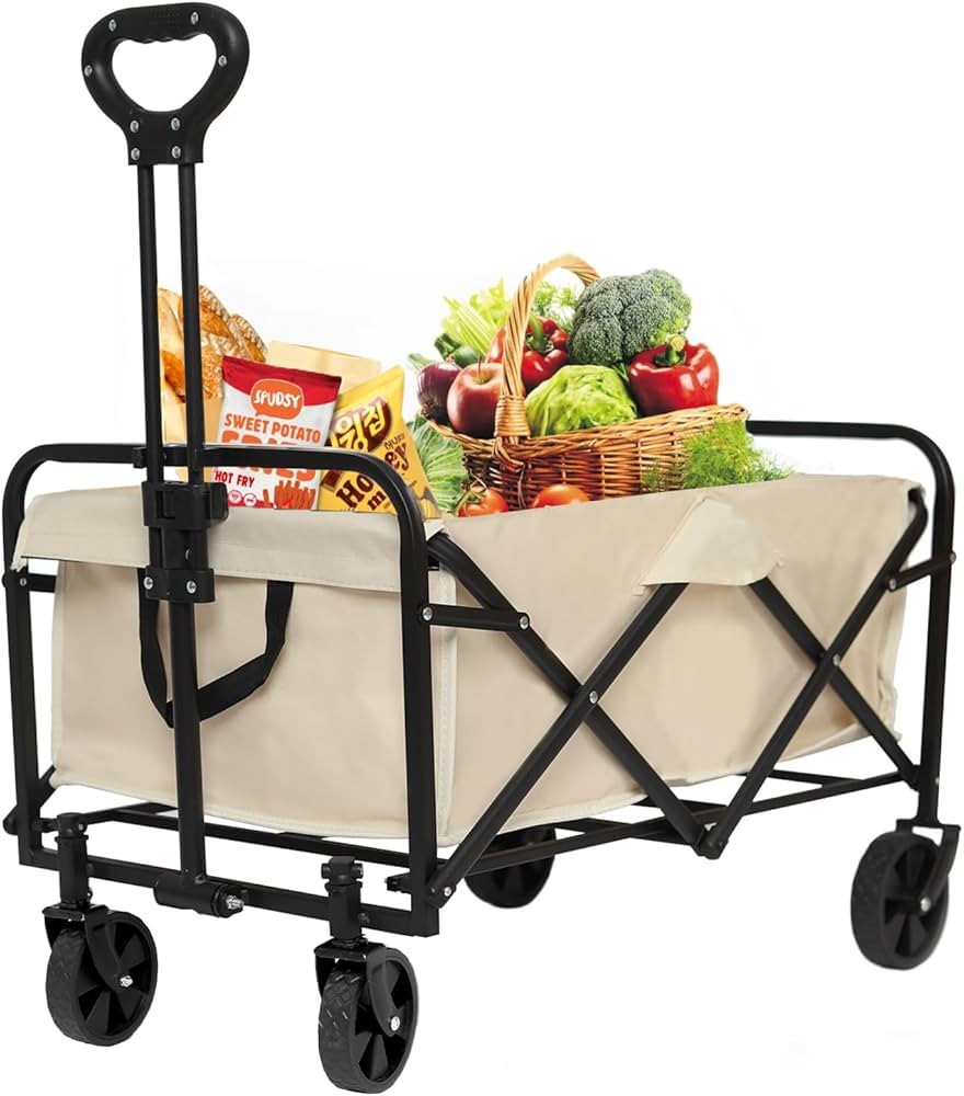 Collapsible Wagons Carts Foldable, Portable Carts with Wheels, Heavy Duty Folding Wagon for Sport... | Amazon (US)