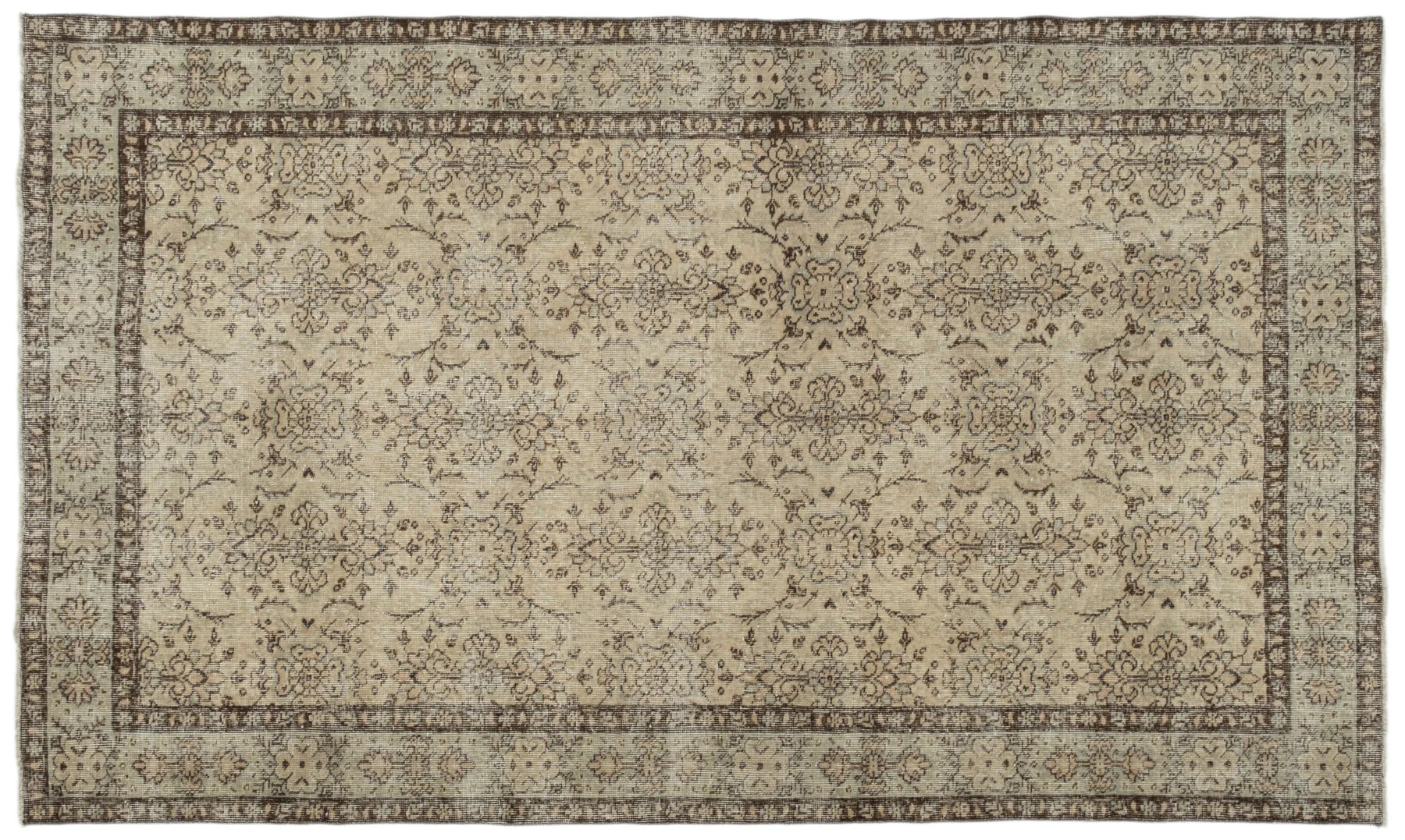 5'3" x 8'11" Vintage Distressed Rug, Beige - Virenil | Revival Rugs Inc