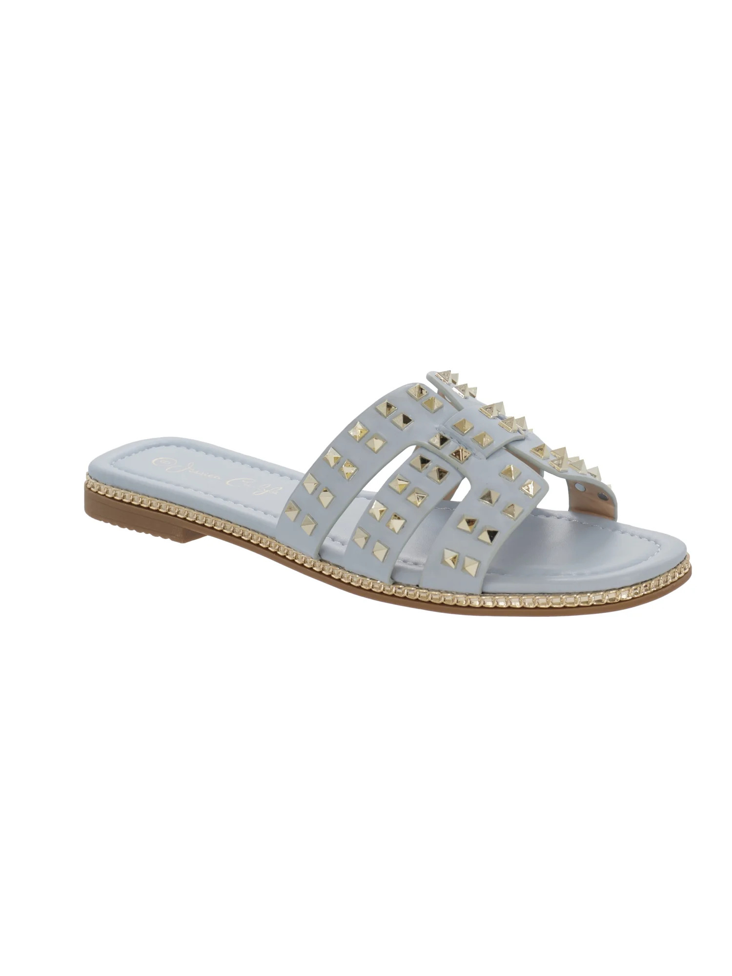 Jessica Carlyle Women's Sue Studded H-Band Flat Sandals | Walmart (US)