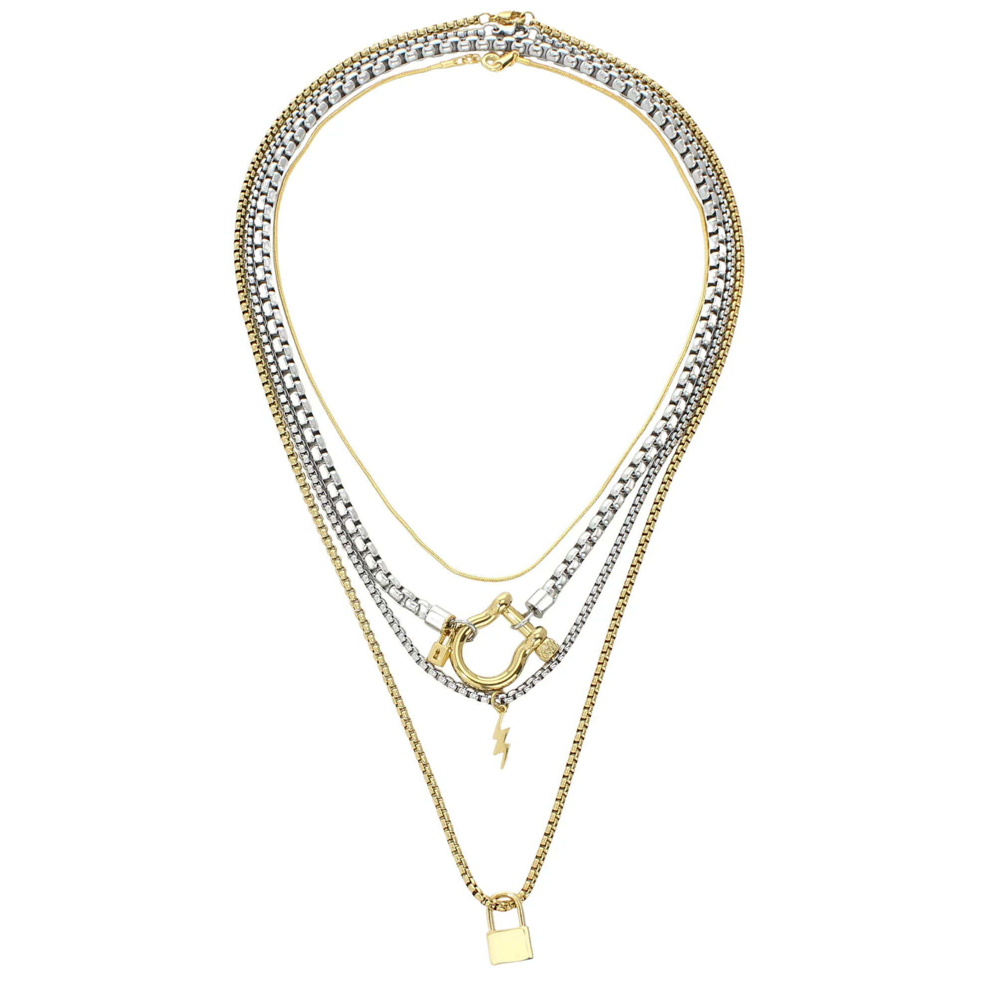 HERRADURA LOCK LAYERED NECKLACE SET | Artizan Joyeria