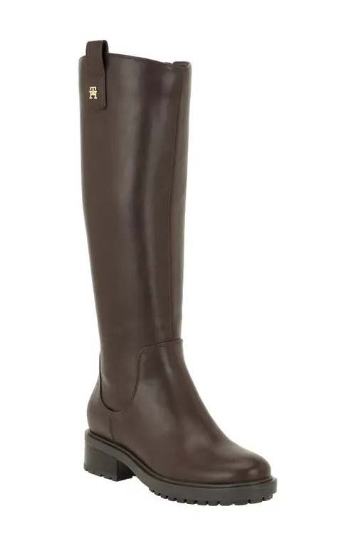 Tommy Hilfiger Ashere Knee High Boot in Dark Brown at Nordstrom, Size 11 | Nordstrom
