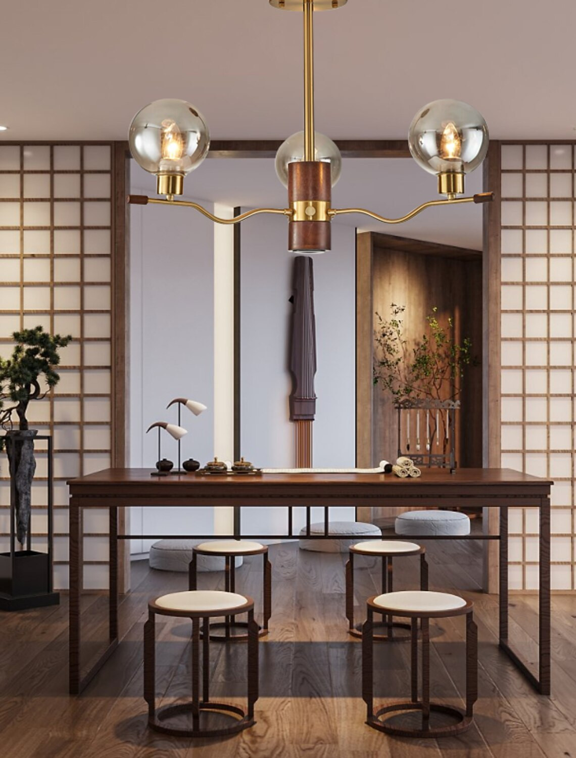 69 cm Geometric Shape Pendant Light LED Metal Artistic Style Vintage Style Contemporary 220-240V ... | Light in the Box