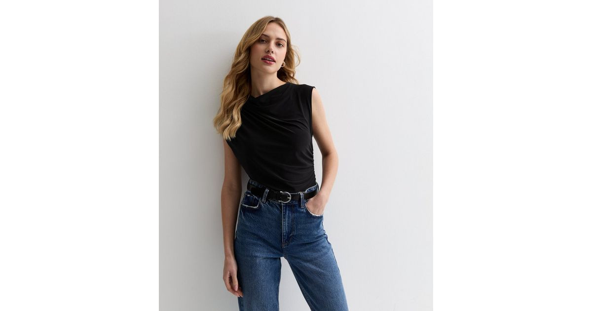 Black Sleeveless Ruched Top | New Look | New Look (UK)