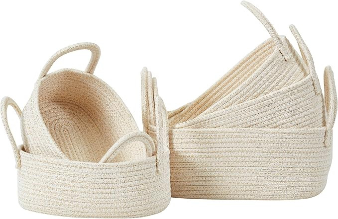 DECOMOMO Cotton Rope Baskets Woven Foldable Storage Bin with Handles | Great for Nursery/Toys/Sta... | Amazon (CA)