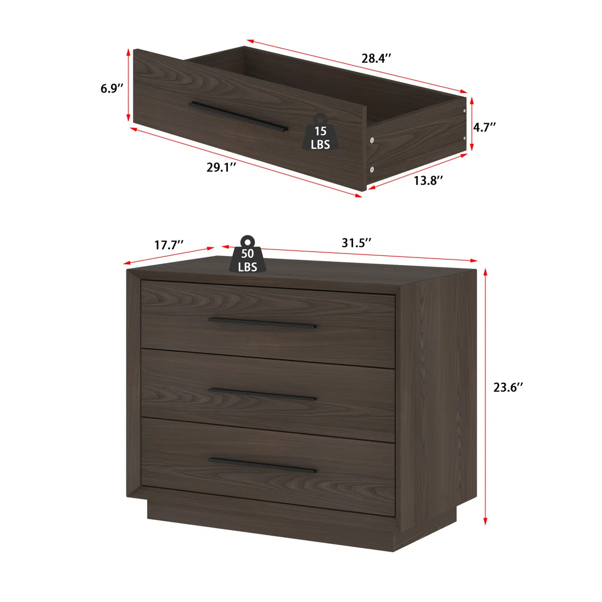 3-Drawer Nightstand With Modern Design | Wayfair North America