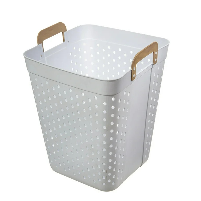 (2 pack) Mainstays Laundry Hamper, 2 Bushel, Square Flex Decorative, White - Walmart.com | Walmart (US)