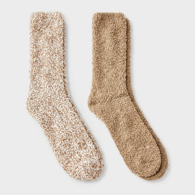 Women's Chenille Marl 2pk Cozy Crew Socks - Auden™ Brown 4-10 | Target