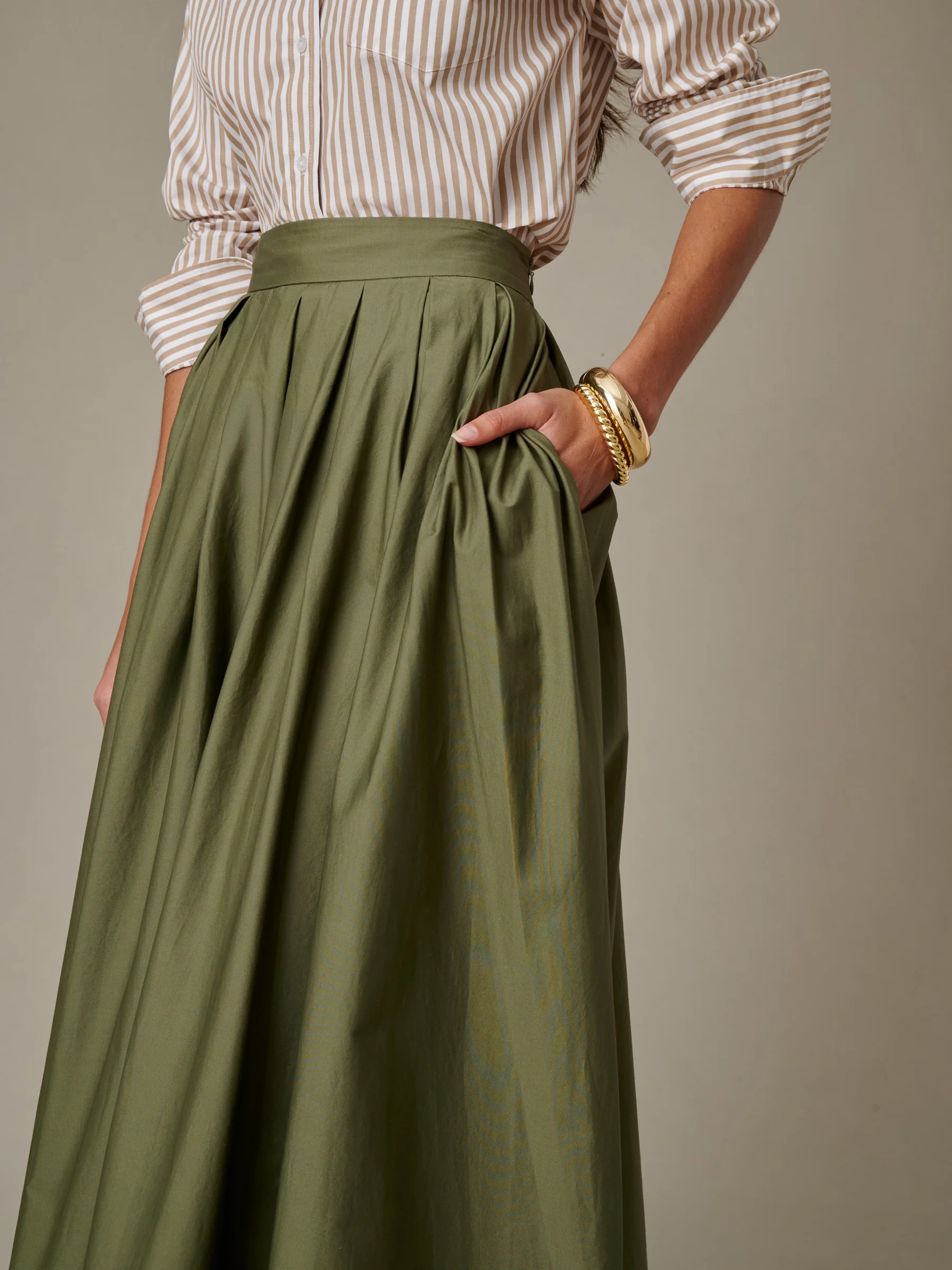 Moss Solid Arabella Skirt | Women's Skirts | J.McLaughlin | J.McLaughlin