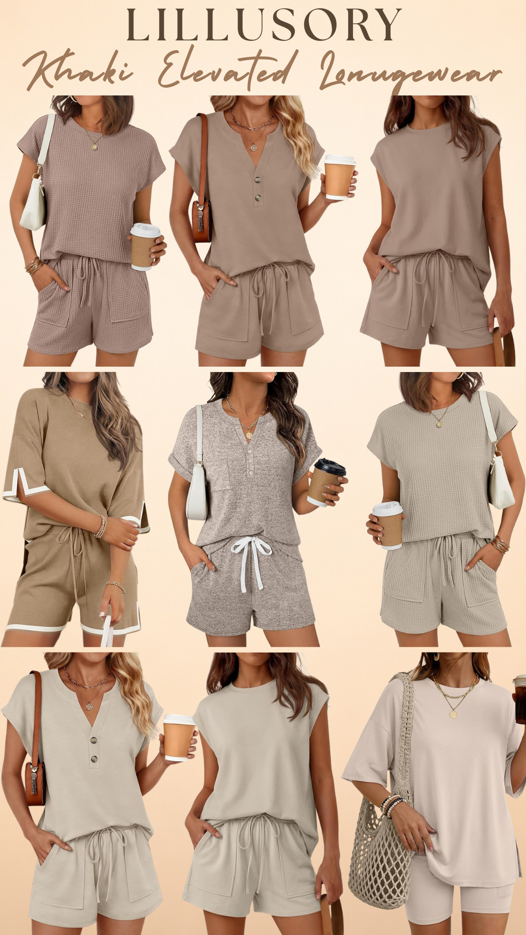 LILLUSORY | 2 Piece Khaki Shorts Loungewear Sets | Elevated Basics Edit

If your loungewear feels basic but you still want that effortless, elevated look… this is it.

Because neutrals done right don’t look boring — they look expensive.
I went through SO many sets and these LILLUSORY khaki loungewear pieces are the ones that actually made the cut.

These are the outfits you throw on and instantly look put together.

Why these are actually worth it:
• Soft, breathable fabric you can wear all day
• Relaxed but flattering fits (not oversized in a sloppy way)
• Lightweight + perfect for warmer weather
• Stretchy comfort without losing shape
• Easy mix & match pieces → multiple outfits
• That clean, minimal, elevated vibe

Color moment (THIS is what makes them hit):
Khaki, sand, taupe, warm beige, soft mocha — neutral tones that make everything look polished

The vibe:
Quiet luxury, effortless, everyday elevated basics

Perfect for:
At-home days that still feel put together
Running errands / coffee runs
Travel days + airport outfits
Vacation mornings, casual plans
Everyday outfits when you don’t want to overthink it

These are the sets you reach for when you want to look like you tried… even when you didn’t.

I did the digging for you — these are the loungewear pieces that are actually worth buying and wearing on repeat.

If your basics feel basic… this is your upgrade.

↓ Everything is linked!

#LTKActive #LTKSaleAlert #LTKTravel