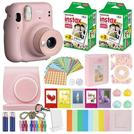 Fujifilm Instax Mini 11 Fuji Instant Film Camera Blush Pink + 40 Film Deluxe Bundle | Walmart (US)