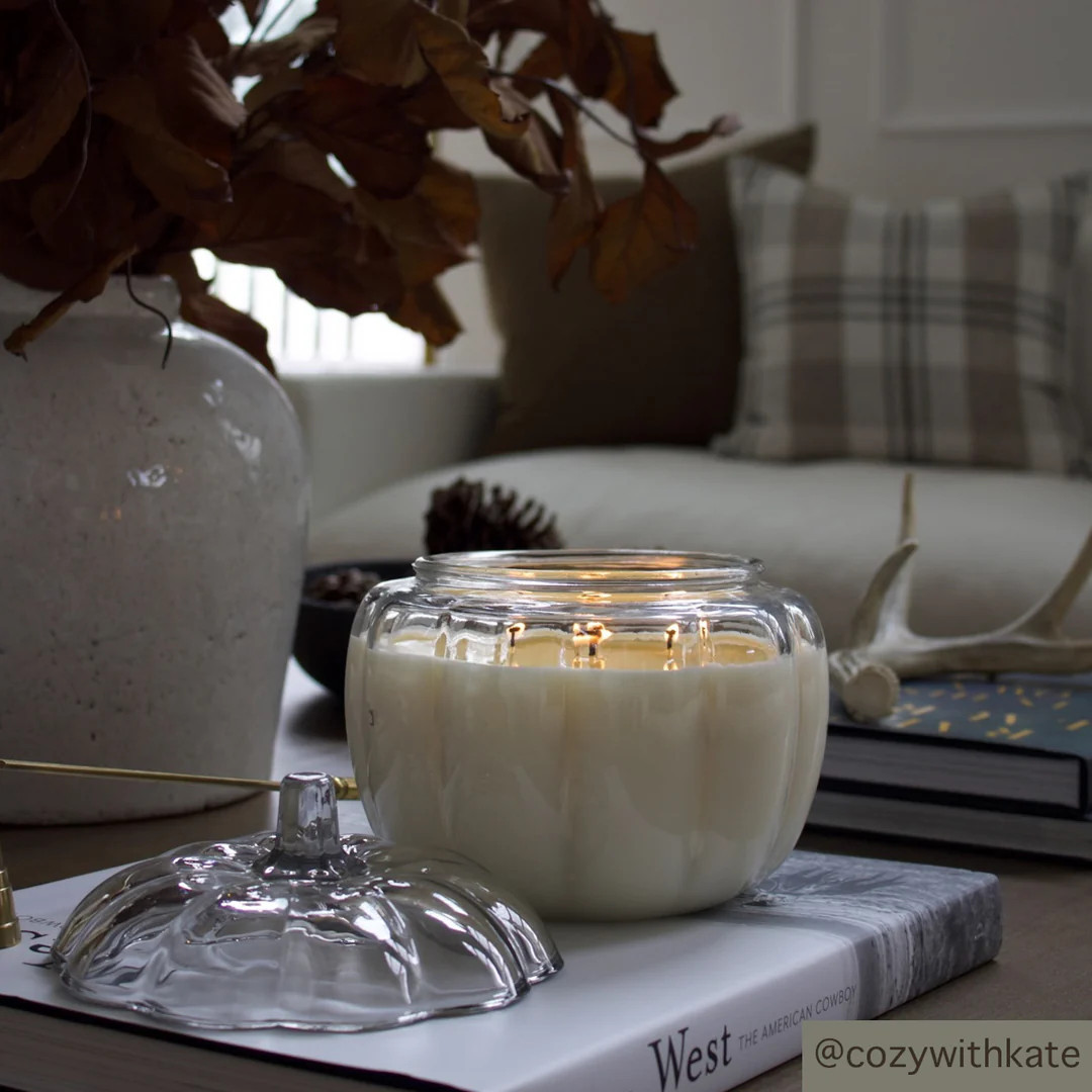 Glass Pumpkin candle Pumpkin & Pine | Antique Candle Co.