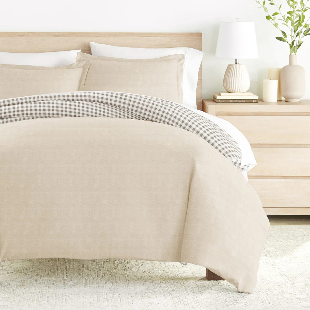Gingham Check Pattern Reversible Duvet Cover Set | Linens and Hutch