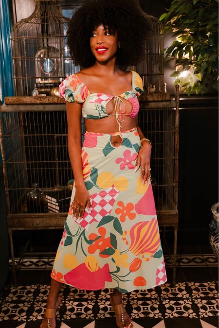 One of my favorite outfits from Essence Fest, a boldly printed crop top and midi skirt, perfect for vacation and the summer heat! 

#LTKtravel #LTKstyletip #LTKSeasonal