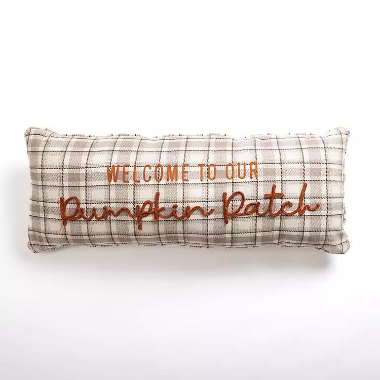 Welcome to Our Pumpkin Patch Plaid Lumbar Pillow | Kirkland's Home