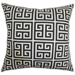 Paros Greek Key Euro Sham Black Whitebrand: The Pillow Collection | Bed Bath & Beyond
