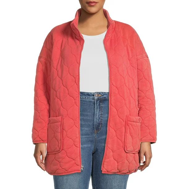 Time and Tru Women's and Plus Onion Quilted Boyfriend Jacket - Walmart.com | Walmart (US)