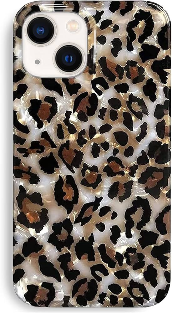 J.west Case Compatible with iPhone 14 Case,Luxury Sparkle Translucent Clear Vintage Leopard Print... | Amazon (US)