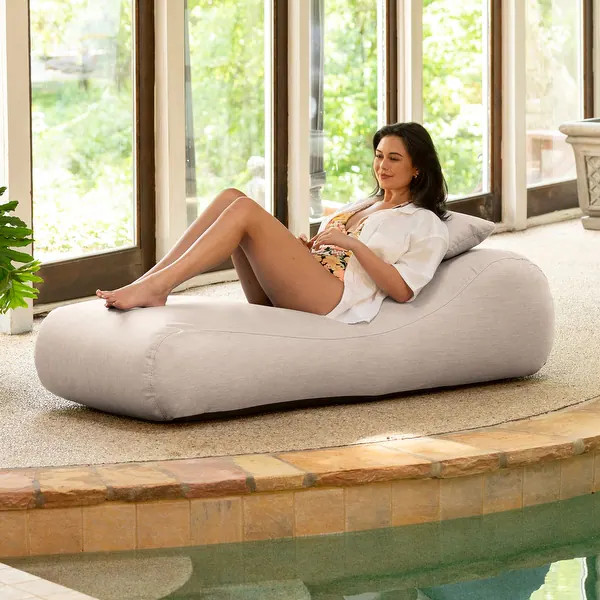Jaxx Arlo Outdoor Bean Bag Lounge with Pillow - Flax | Bed Bath & Beyond