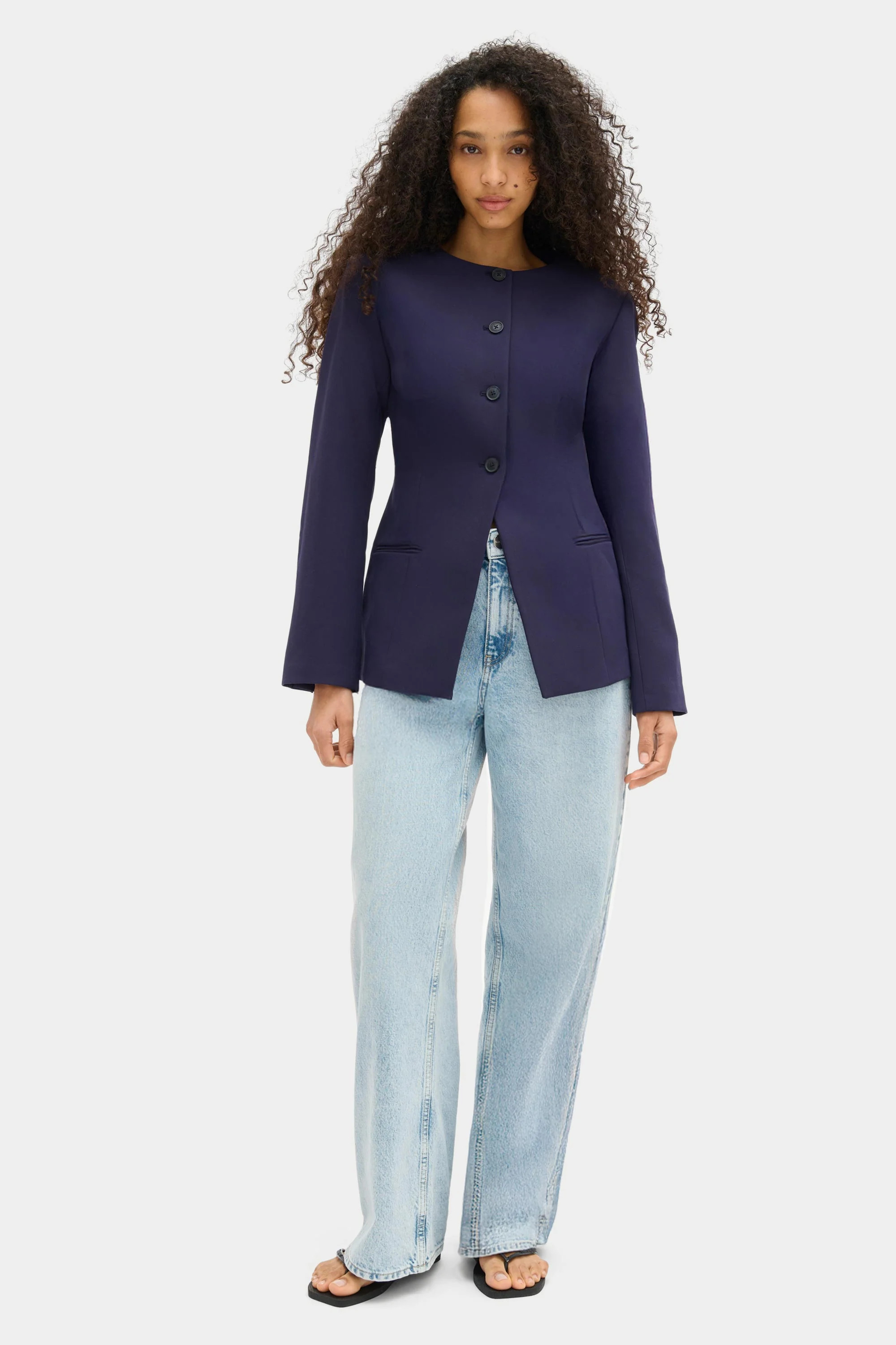 ALIGNE Waisted Blazer - Navy | Daphne | ALIGNE UK & EU