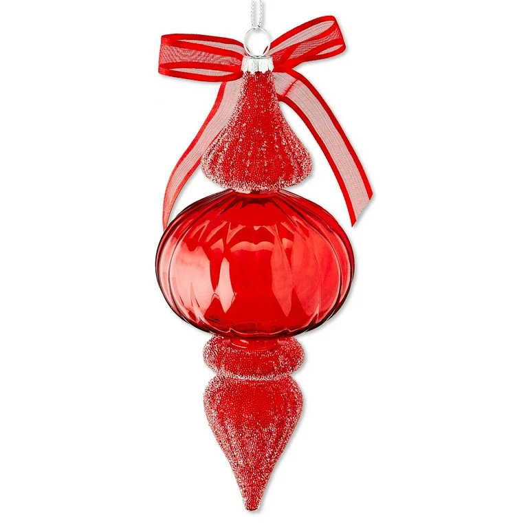 Adorno Navideño con Remate Transparente Rojo, 7,5", de Holiday Time | Walmart (US)