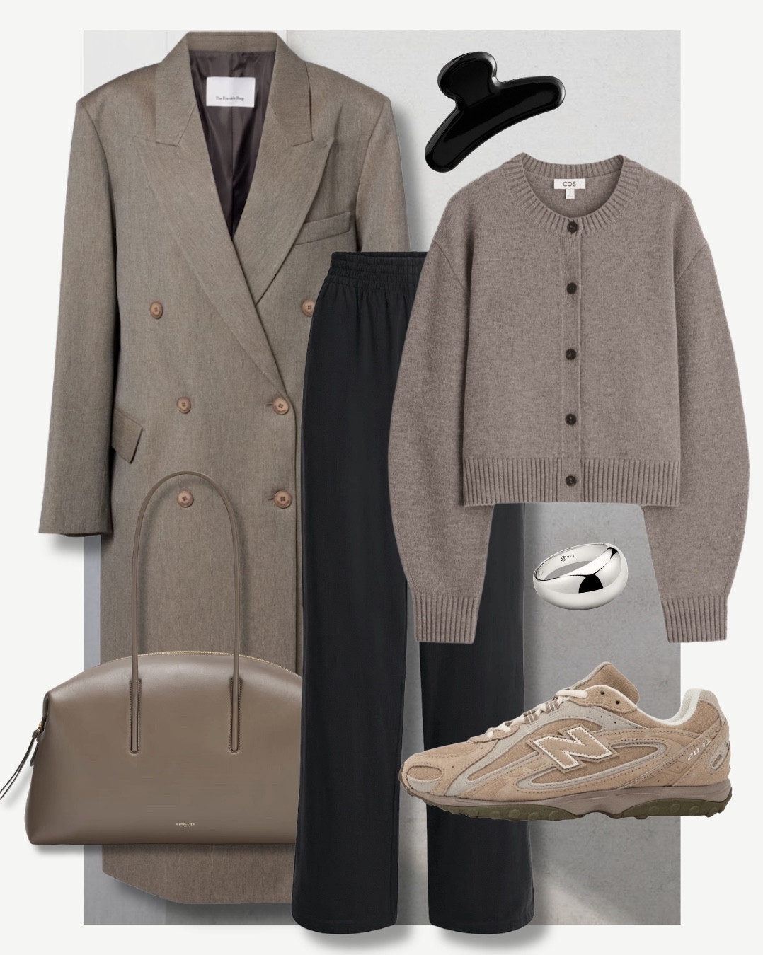 Spring outfit idea - Comfy casual mum off duty outfit 

The Frankie Shop Jane coat
Skims trousers 
New balance 240l suede trainers
Demellier London bag
Cos cardigan 
Hair claw 
Mejuri dome ring 

#LTKspring #LTKuk #LTKshoes
