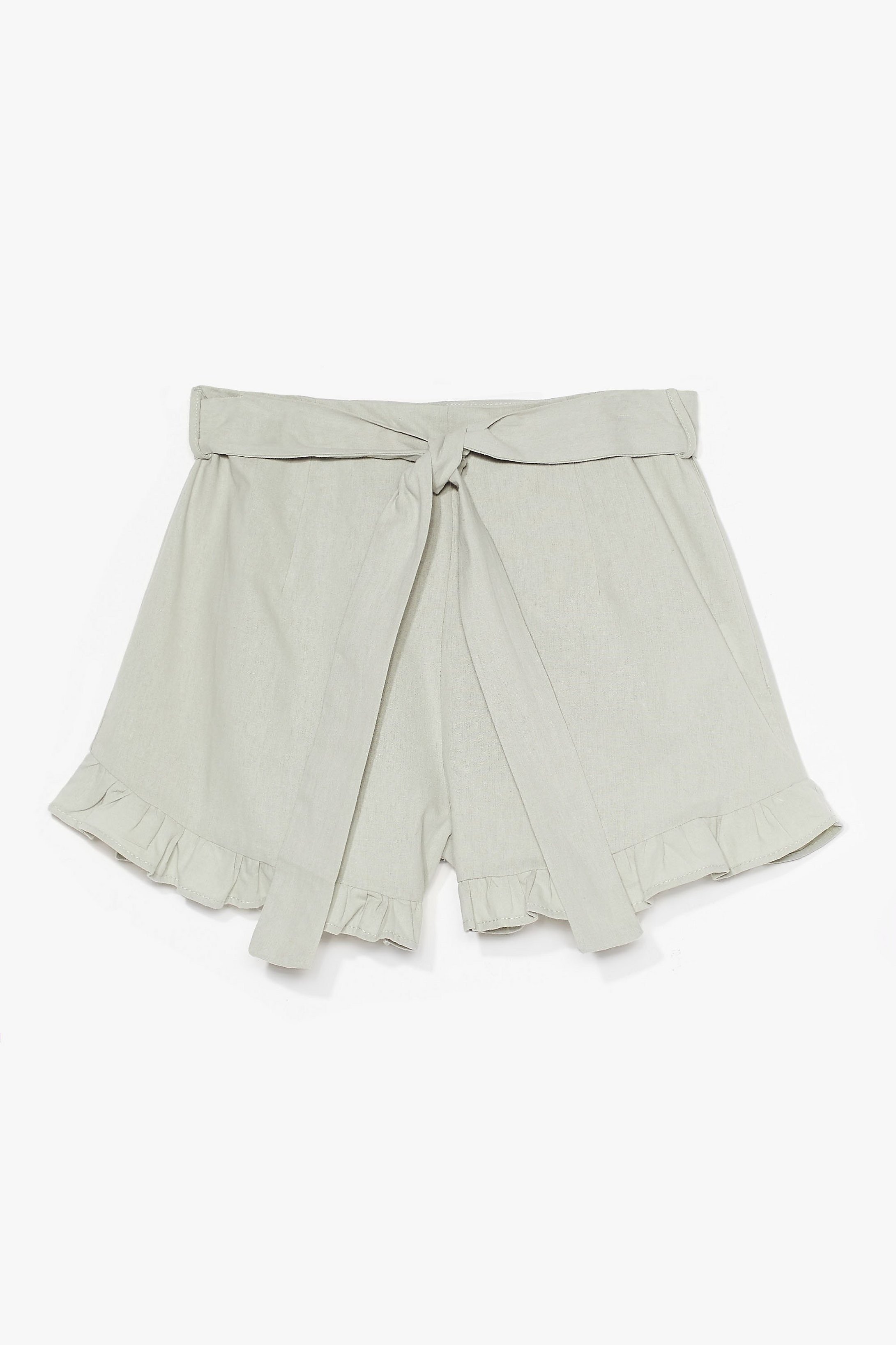 End Game Ruffle Linen Shorts | NastyGal (US & CA)