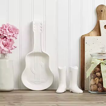 new!Dolly Parton Salt & Pepper Boots With Guitar Spoon Rest | JCPenney