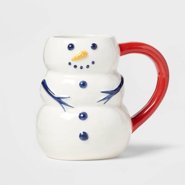 15oz Stoneware Figural Snowman Mug - Wondershop&#8482; | Target