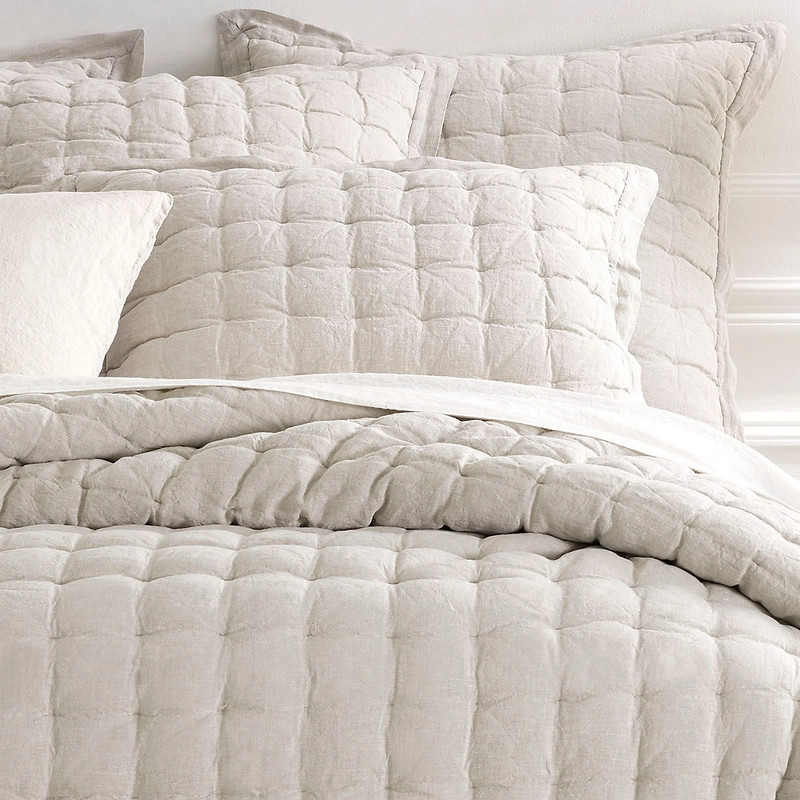 Lush Linen Natural Puff Sham | Annie Selke