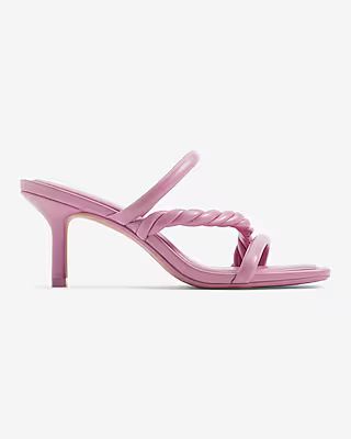 Twist Double Strap Heeled Mule Sandals | Express