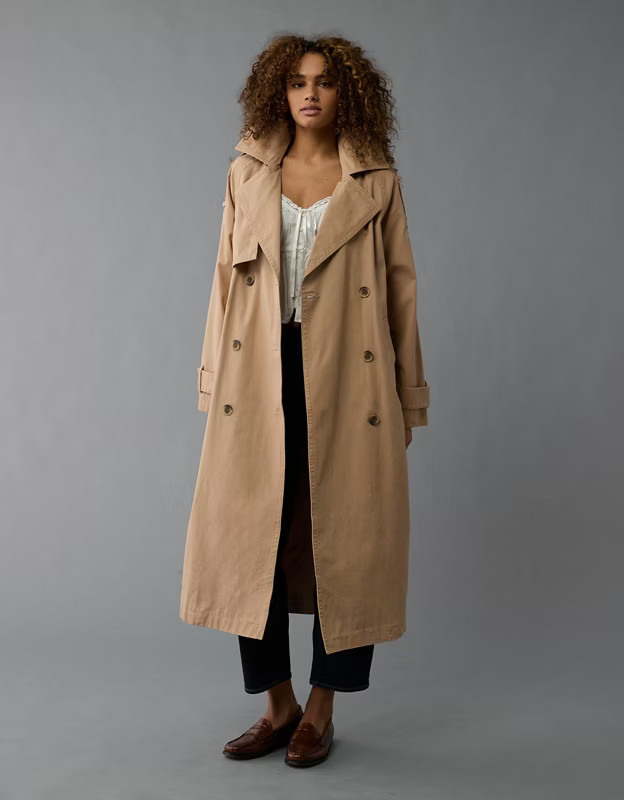 AE Twill Trench Coat | American Eagle Outfitters (US & CA)