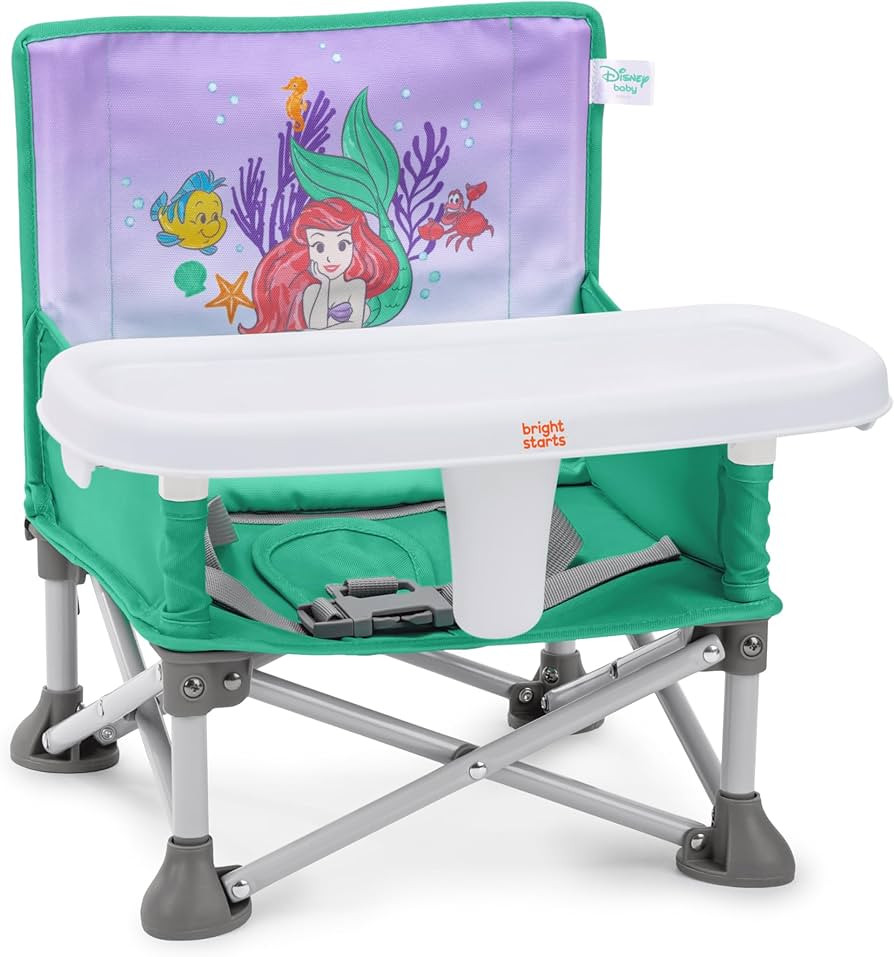 Bright Starts Disney Princess Ariel Pop 'N Sit Portable Booster, Indoor/Outdoor Use, Floor Seat w... | Amazon (US)