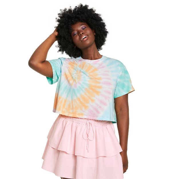 Women's Short Sleeve Boxy Tie-Dye T-Shirt - Stoney Clover Lane x Target Rainbow | Target