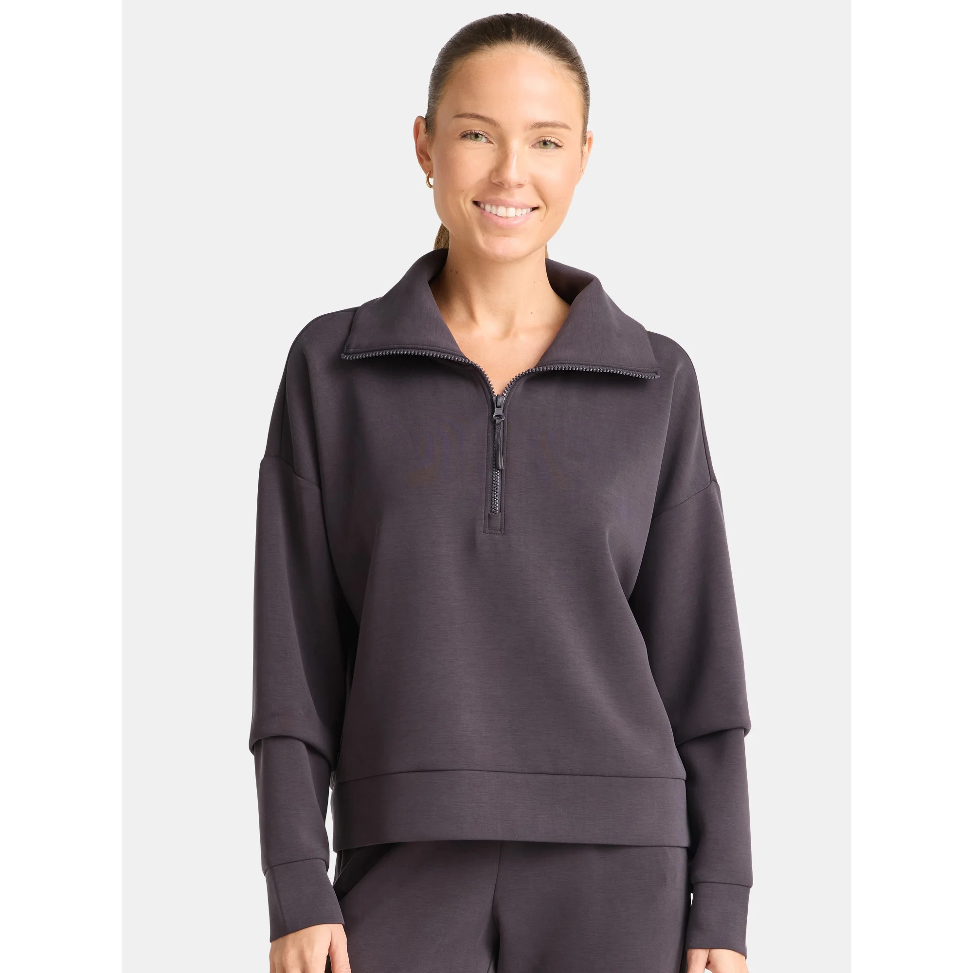 Avia Women's and Women's Plus Knit Quarter Zip Pullover, Sizes XS-4X | Walmart (US)