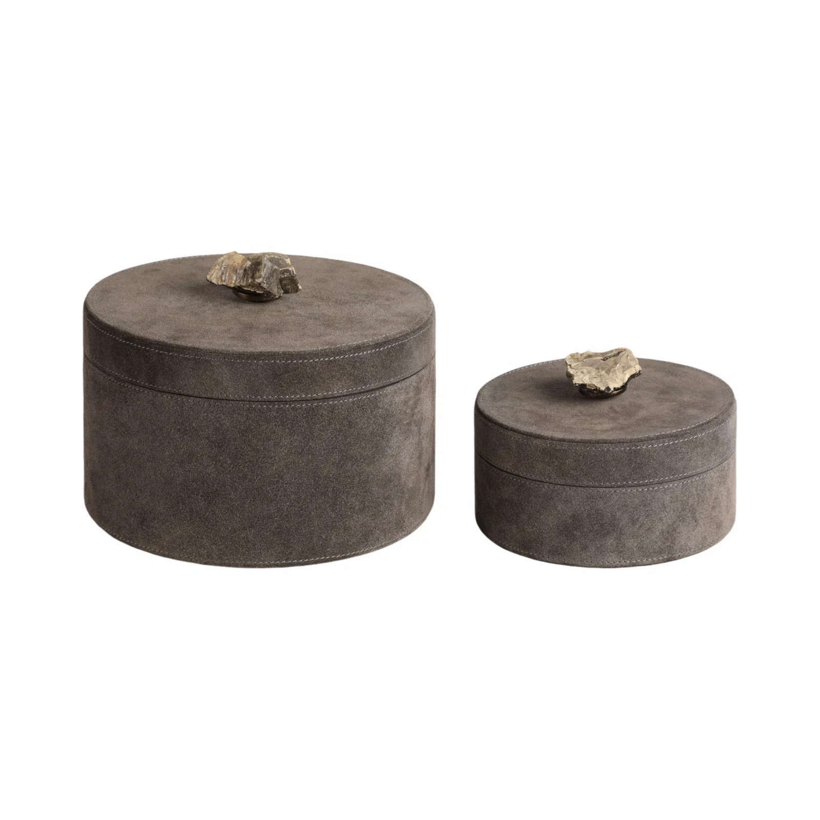 Stylish Keepsake Box with Suede Finish – Elegant Storage Accent with Stone Knob Detail for Offi... | Wayfair North America
