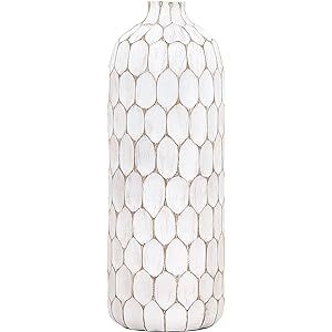 Torre & Tagus Carved Divot Resin Vase, Tall Bottle Vase | Amazon (US)
