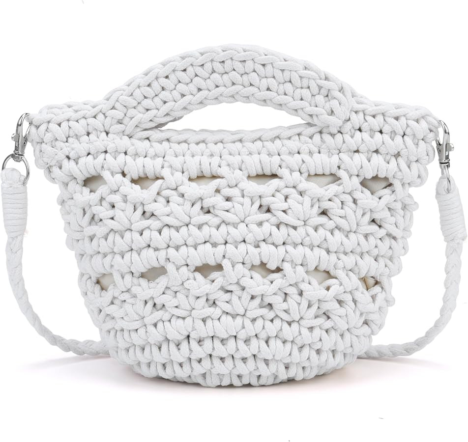 CHIC DIARY Women Straw Beach Bag Clutch Purse Small Crossbody Bag Woven Cotton Shoulder Handbag f... | Amazon (US)