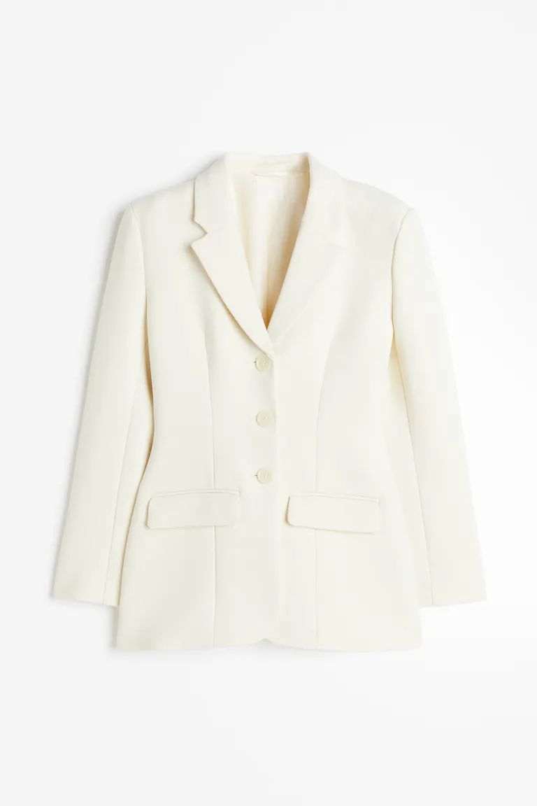 Twill blazer - White - Ladies | H&M GB | H&M (UK, MY, IN, SG, PH, TW, HK)