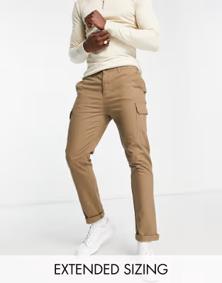 ASOS DESIGN skinny cargo pants in brown | ASOS (Global)