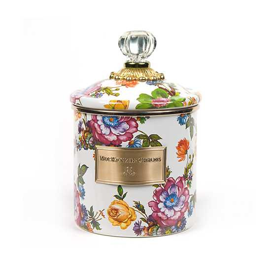 White Flower Market Small Canister | MacKenzie-Childs