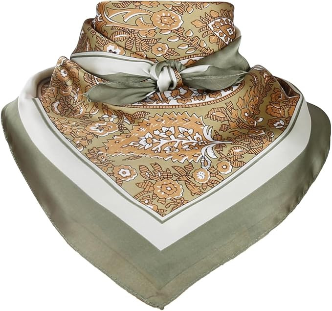 27.5 Inches Satin Head Scarf -Hair Scarf Silk Head Scarf Silk Bandana Hair Wrap Neck Scarf for Wo... | Amazon (US)