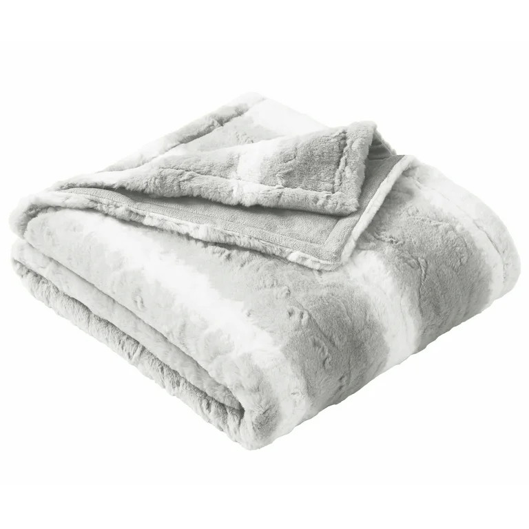 Better Homes & Gardens Silver Ombre Faux Fur Throw, 50" x 72", Adult/Teen | Walmart (US)