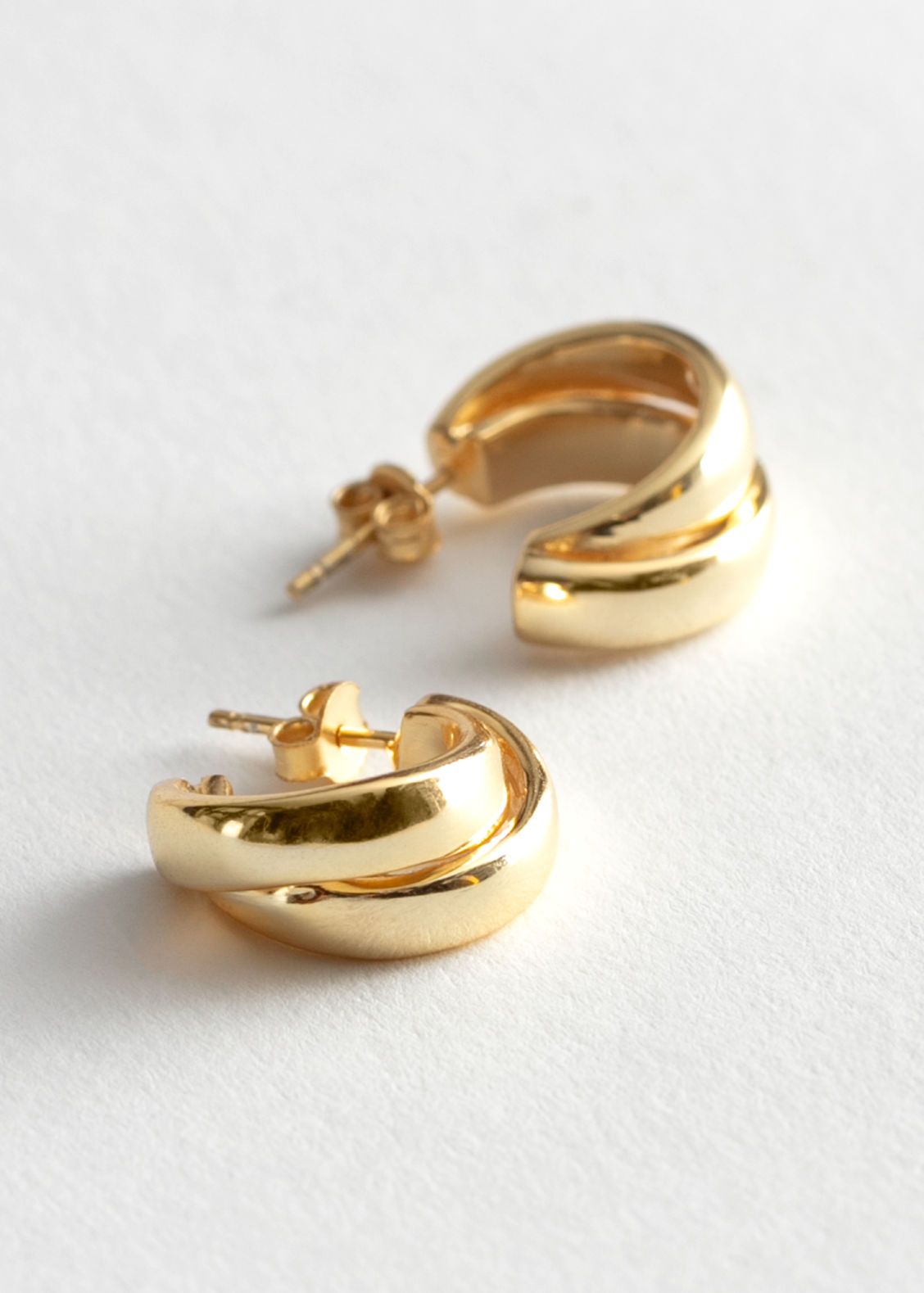 Chunky Layered Open Hoop Earrings - Gold | & Other Stories (EU + UK)