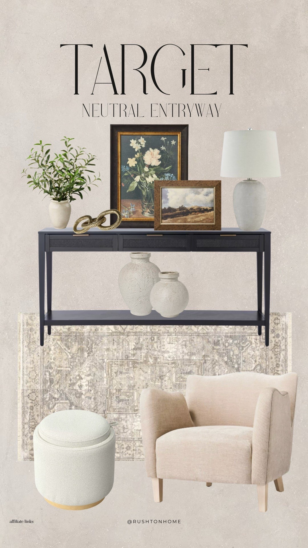 Target neutral entryway decor ideas ✨ Affordable Target finds styled in a clean, organic modern way-perfect for creating a welcoming entryway with neutral tones, simple textures, and timeless pieces.

 
Follow my shop @rushtonhome on the @shop.LTK app to shop this post and get my exclusive app-only content! Don’t forget to turn on post notifications using the 🔔 to get first dibs!

Follow @rushtonhome on Instagram and Pinterest for more home decor inspiration and affordable home finds!

Are you looking for anything home related? You’re in the right place! At Rushton Home, I do: home decor, living room, bedroom, affordable, walmart, target, amazon, wayfair, new arrivals, winter decor, spring decor, fall decor, fall finds, summer decor, home decor refresh, studio mcgee x target, hearth and hand, magnolia, holiday decor, seasonal decor, dining room decor, bedroom decor, living room decor, affordable home decor, furniture, weekend deals, sale, on sale, pottery barn, kirklands, west elm, bench, foyer table, faux florals, rugs, couches, sofa, sectional, dresser, nightstand, night stand, end tables, lamps, art, wall art, etsy, pillows, blanket, interior design, interior styling, bedding, side tables, bed frame, tray, side table, throw pillows, look for less, designer dupe, budget decor, bar stools, counter stools, vase, ceramic pottery, budget, budget friendly, coffee table, dining chairs, cane, rattan, wood, white wash, rustic amazon home, arch, brass hardware, gold hardware, vintage, antique, european inspired, french country, back in stock



#LTKSaleAlert #LTKHome